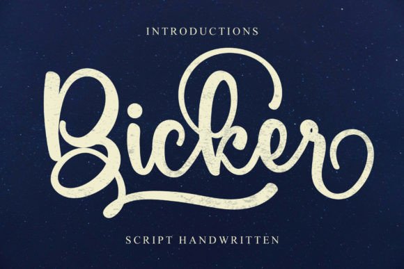 Bicker: A Dainty Script Font for Editorial Design
